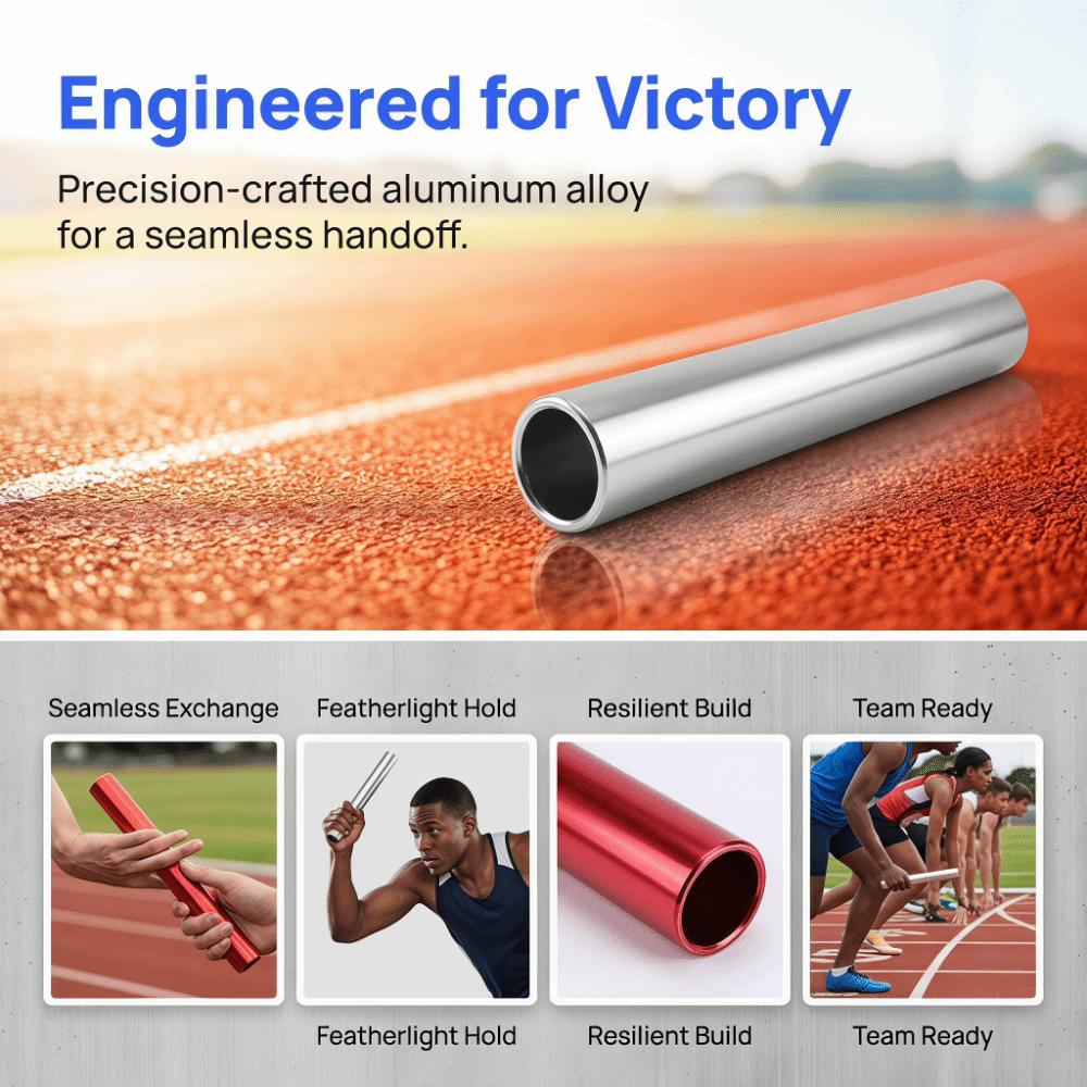 3PCS Smooth Surface Track Baton Hollow Tube Running Baton Reusable Relay Baton Sports Training