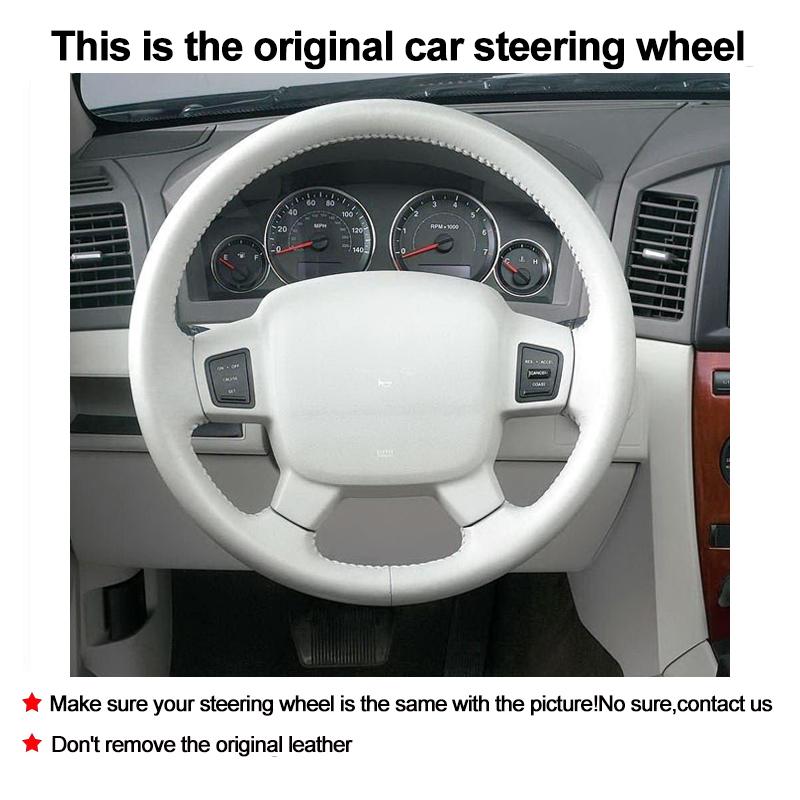Hand Sewing Car Braid On Steering Wheel Cover for Jeep Commander (XK) 2006-2008 Grand Cherokee III(WK) 2005-2008 Accessories
