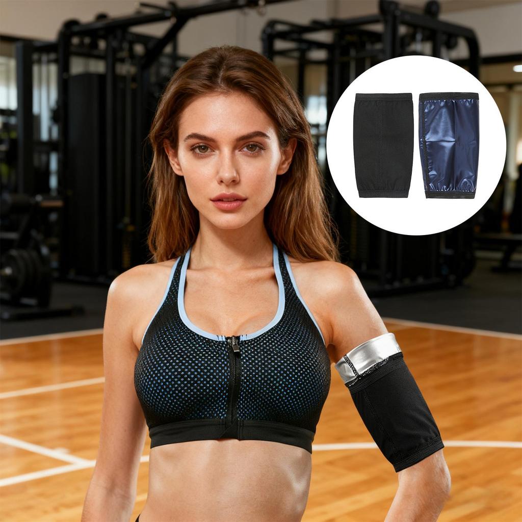 Arm Sweat Bands 2 Piece Adjustable Trainer Compression Sleeves Compression Wrap Sport Sauna Sweat Bands For Women Men Home