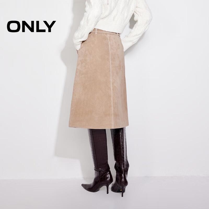 ONLY Women's Vintage Slit Faux Leather Midi Skirt