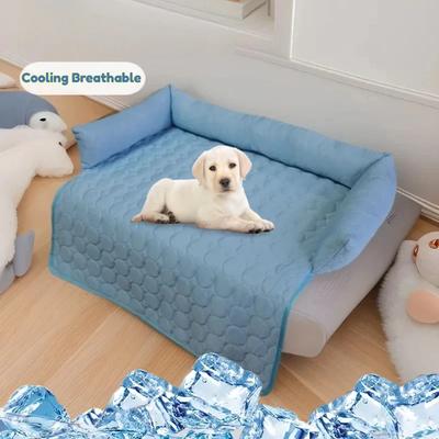 Cama Refrescante de Verano para Perro Colchoneta para Dormir de Cachorro Gatito Cojín de Sofá Colchón Transpirable de Seda de Hielo Colchoneta Refrigerante para Perro Colchoneta Portátil