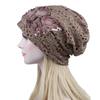 Omen Sequins Lace Turban Cap Flower Muslim Headwear Hat Female Head Wraps Ladies Bonnet Turbante Mejur