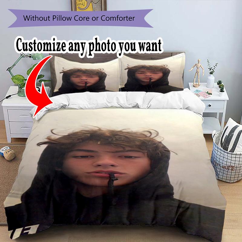 Customize Photos Customize Your Photo Bedding Set Breathable Duvet Cover with Pillowcases Home Decoration Birthday Gift