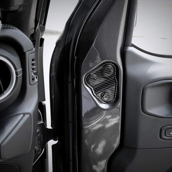 Carbon Fiber Door Screw Cover Trim Protector For Jeep Wrangler JL JT 2018+ 2pcs
