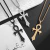 Retro Vintage Necklace Pendant Amulet Talisman Ankh Cross Men Women Stainless Steel Egypt Egyptian Key Life Religious Jewelry Gift