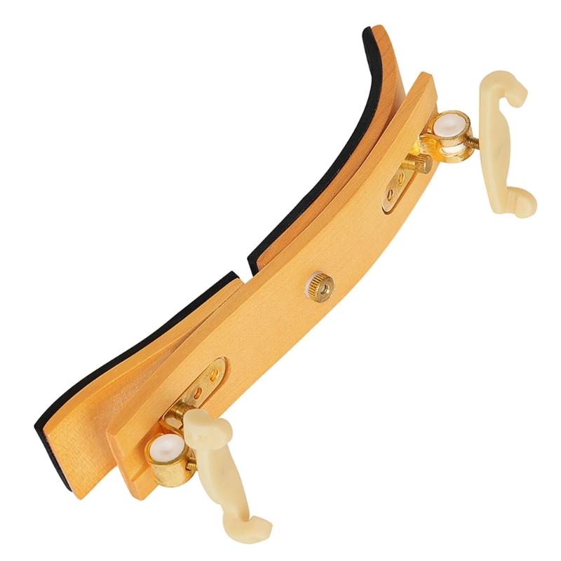 Ergonomic Violin Chin Rest 4/4 Adjustable Height Wood Shoulder Support Comfortable Violin Shoulder Cushion for Comfort