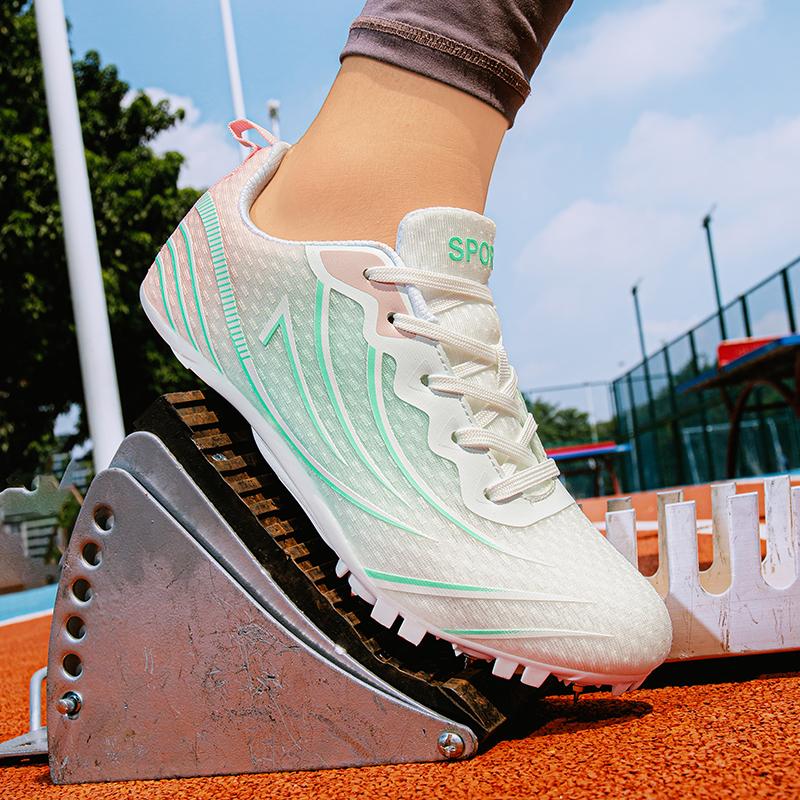 Men Track Field Shoes Professional Training Sneakers 8-Spike Running Spiked Shoes Women Sprint Race Running Sports Shoes Anti-slip