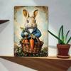 Easter Vintage Bunny Metal Wall Art for Kitchen