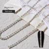 Pearl Claw Chain Nail Rhinestone 3D Metal Silver Diamond Pearl Chain Can Be Cut DIY Nail Art Decorations Accessory
