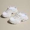 Modne damskie muły z siateczki CRLAYDK na koturnie, wsuwane sneakersy, letnie wygodne mokasyny, codzienne buty do chodzenia na wakacje bez pięty