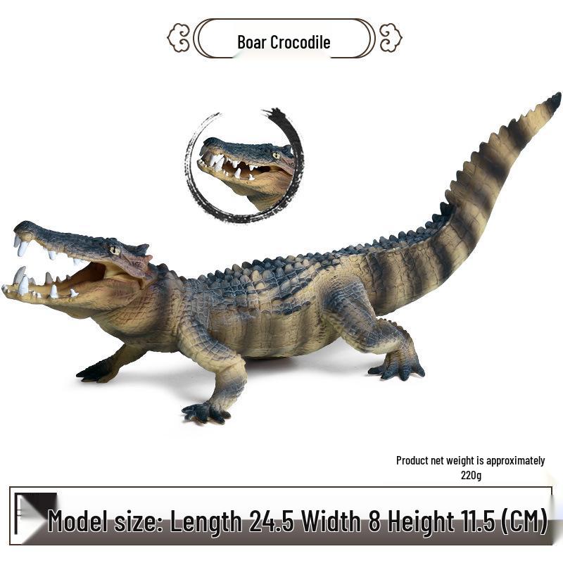 Crocodile Animal Model Toy: Caiman, Gharial, Nile Crocodile, Wild Boar, Deinosuchus - Kids' Educational Ornament