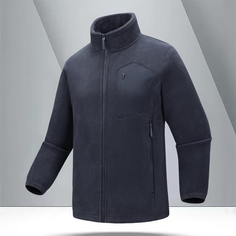 

Solid Color Long-sleeved Turtleneck Zipper Cardigan Casual Stylish Jacket Top L серый