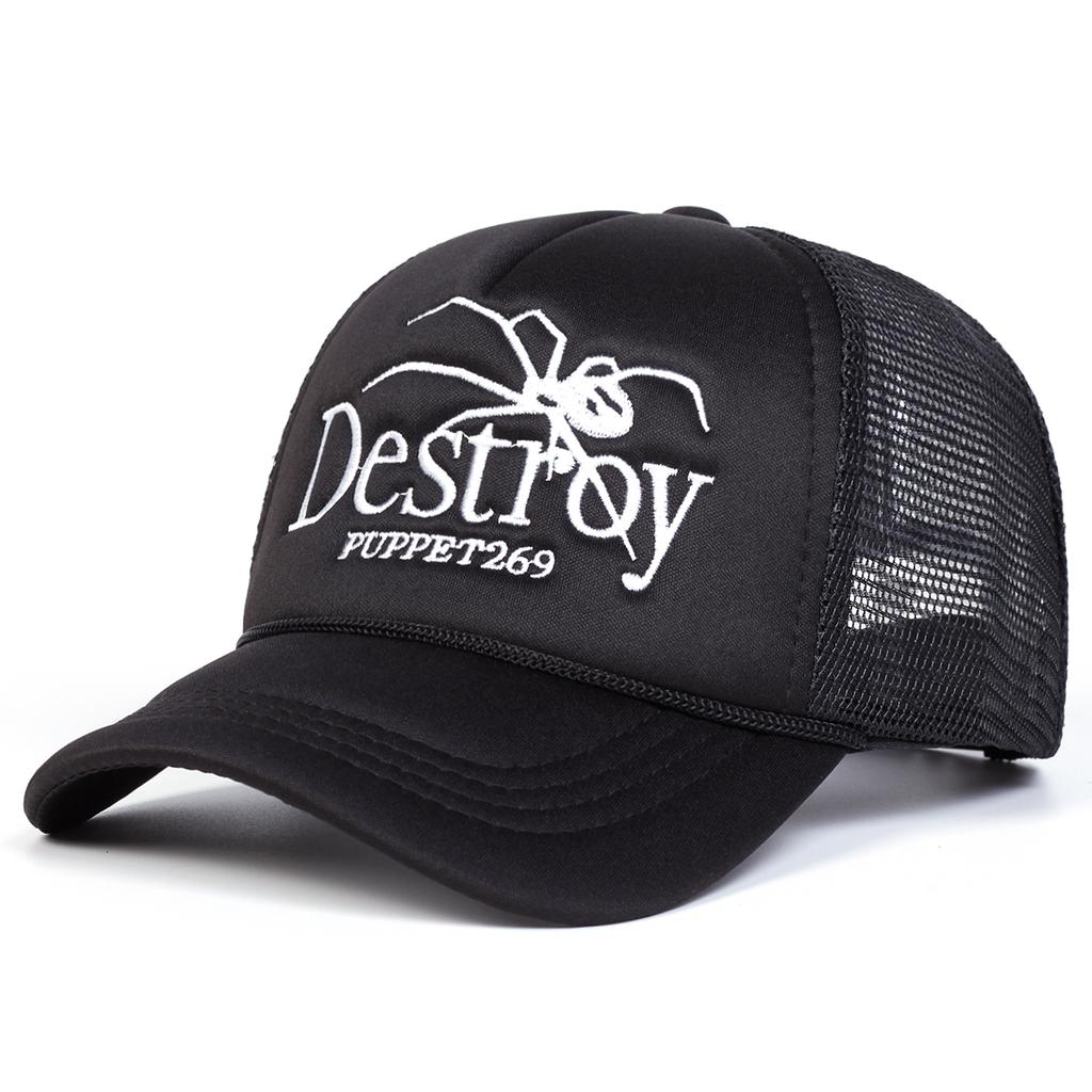 Unisex DESROY Spider Embroidery Baseball Net Caps Spring and Summer Outdoor Adjustable Casual Hats Sunscreen Hat