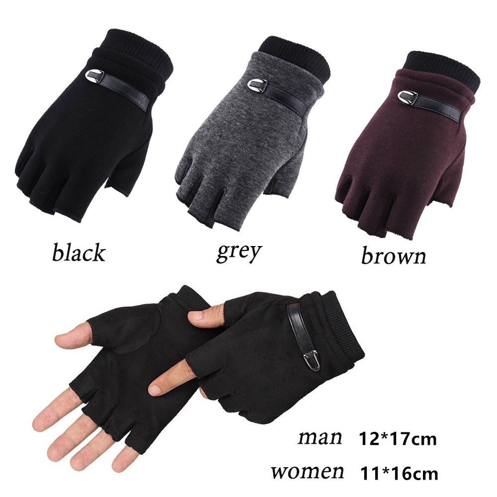 Soft Keep Warming Cycling Mittens Half Finger Winter Gloves Warm Gloves