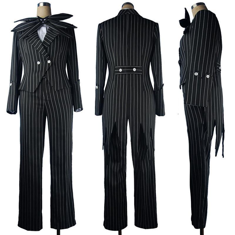 Before Nightmare The Christmas Jack Skellington Stripe Halloween Cosplay Kostüm