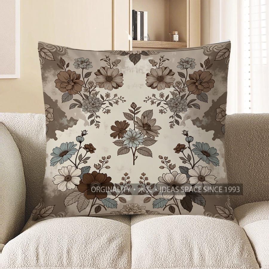 2D Floral Patterned Cushion Covers For Stylish Home Pattern Cushion Cover Suitable For Sofa Bedroom Car Pillow Cover 40x40cm 618₽