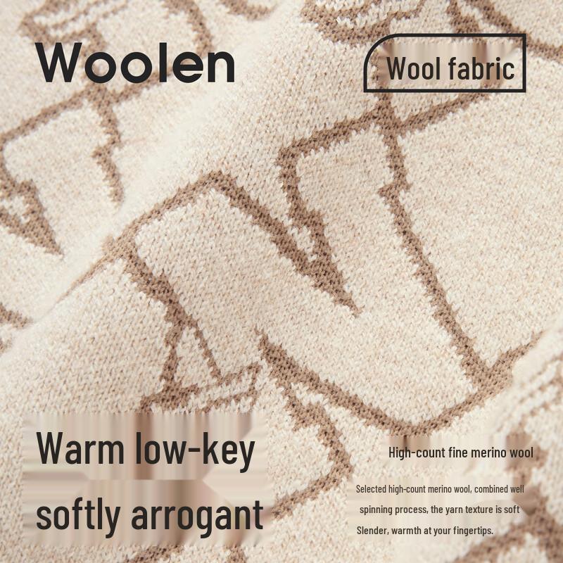 NVG·YOUNG Unisex Letter Wool Blend Sweater