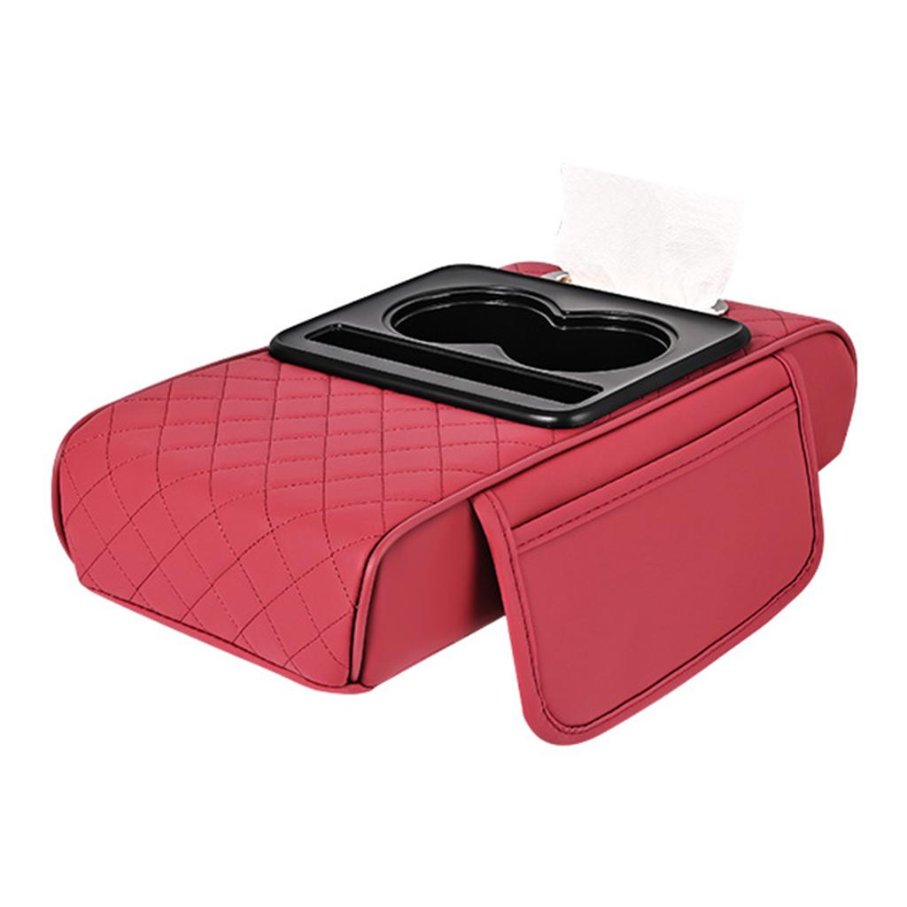 Car Armrest Box 7.5cm Thicken Height Pad Arm Rest Cushion With Pocket Tissue Cup Holder Memory Cotton Elbow Support Height Pad