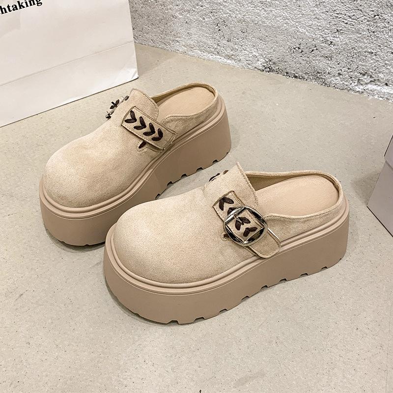 Small Thick-soled Boken Shoes Women's Baotou Spring and Autumn 2025 New Fashion One-pedal Muffin Birken Slippers