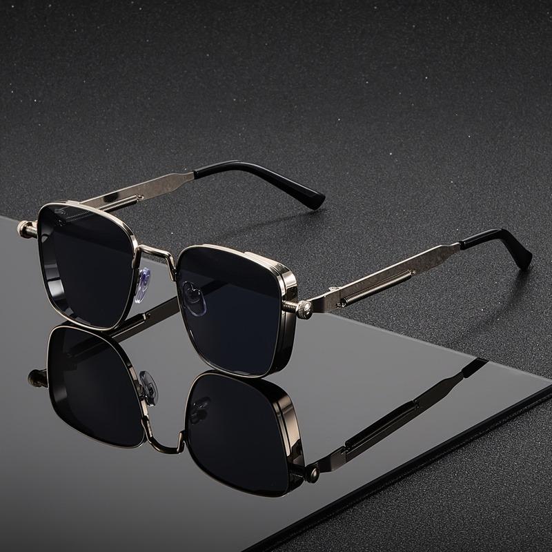 Retro Steampunk Square Metal Frame Fashionable Glasses Suitable for Both Men and Women Street Style Glasses Suitable for Events