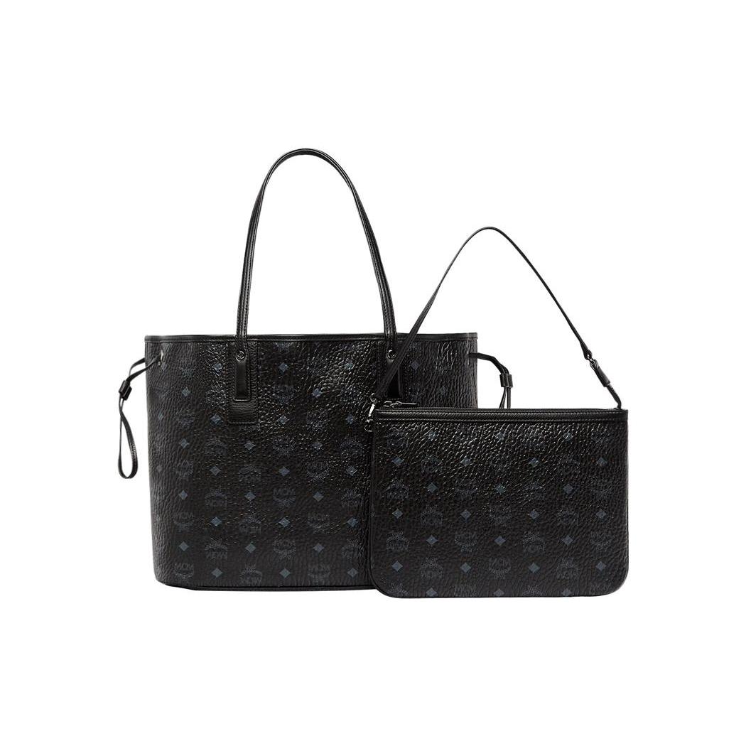

New MCM Medium Reversible Liz Shopper In Visetos Shoulder Bag Black MWP7AVI22BK001 35.6*17.0*28.4CM