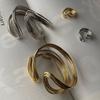 High-End European & American Metal Twist Open Bangle: Fashionable Cold Style Bracelet with Unique Personality