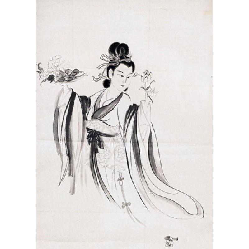 Framed Traditional Chinese Figure Art Poster with Free Shipping