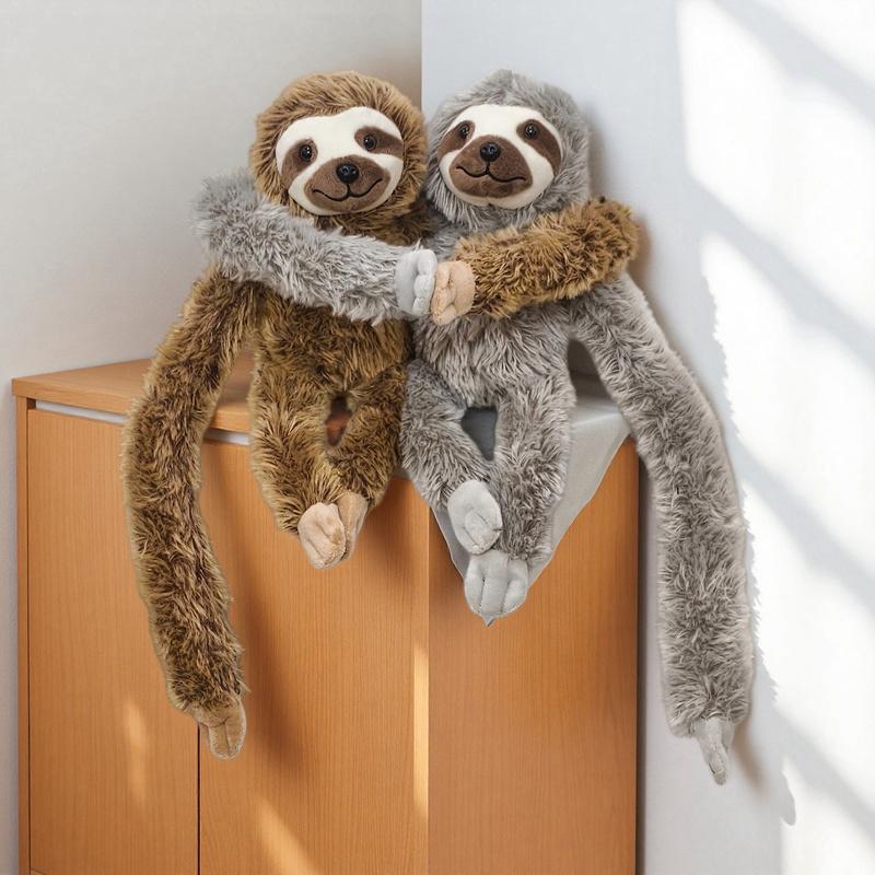 My Extreme Outdoor Activities Unisex Kids Gray 50/77Cm Kawaii Long Arm Monkey Suspension Plush Toy Creative Simulation Suspended Sloth Orangutan Lemur Plushie Pillow Kids Gift