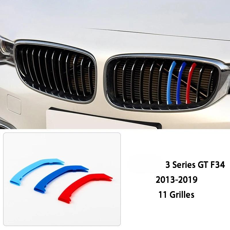 3 Color Car Front Grille Cover Bumper Stripe Stickers X1 X3 X4 X5 X6 F25 F26 F48 G01 G02 G20 G28 Car Styling Accessories