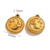  3pcs/Lot Vintage Stainless Steel Smiley Sun Moon Pendant Stainless Steel DIY Pendant Necklace Handmade Accessories
