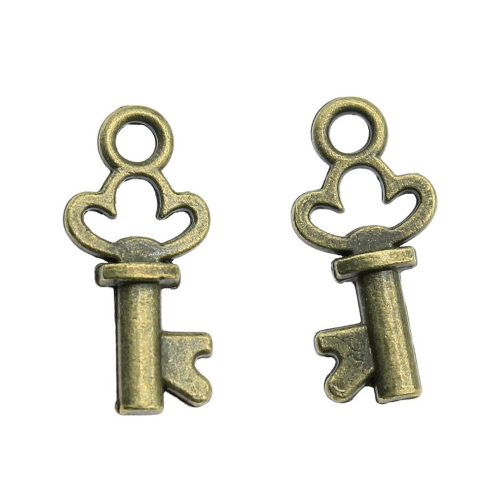 Simple Skeleton Key Charms Multi Color Alloy Pendants For Vintage Themed Jewelry