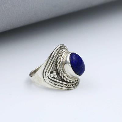 Lapis Lazuli edelsteen Ring, Designer Ring, Statement Ring, Boheemse Ring, Cadeau Voor Haar, Mode Sieraden, 925 Sterling Zilver