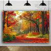Red Maple Tree Autumn Tapestry Nature Landscape Wall Blanket for Bedroom Photography Background