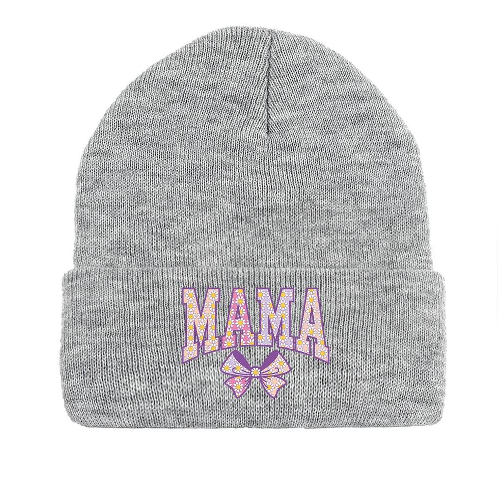 Pink Bowknot Winter Knitted Hat Beanie, Skullies Beanies Cuff Stretchy Stylish Pompom Beanies Knitted Cap Beanie