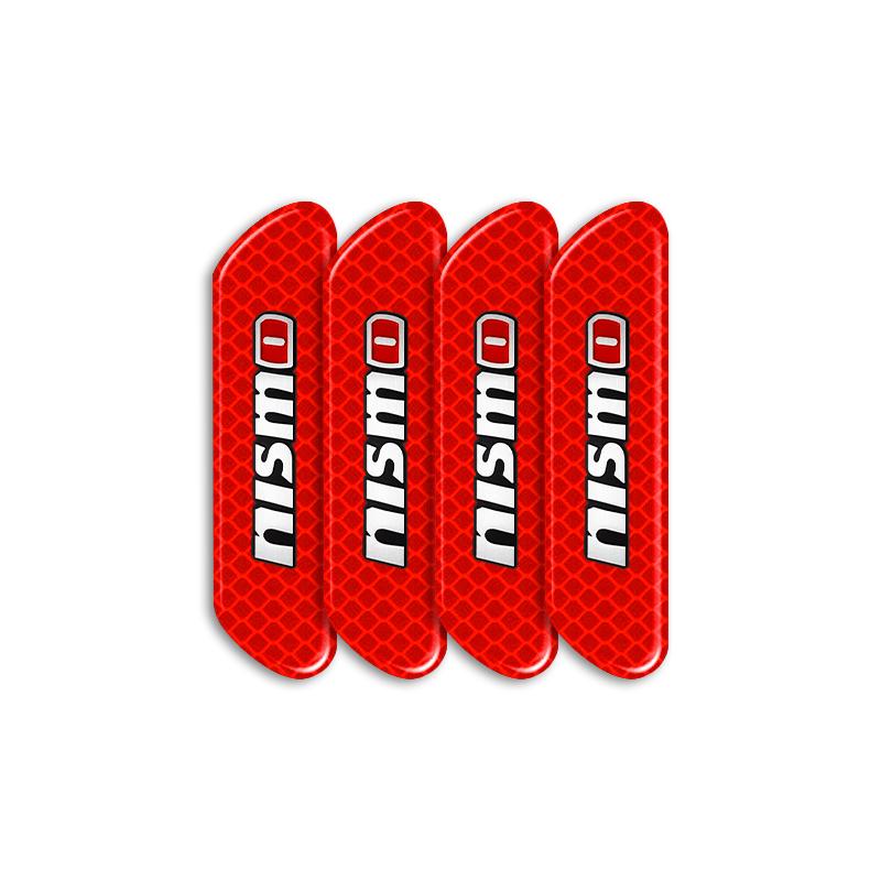 

4PCS Car Door Safety Warning Reflective Mark 3D Sticker Car accessories For Nissan Nismo Qashqai J11 J10 Juke X Trail T32 Tiida Teana Skyl nismo червоний