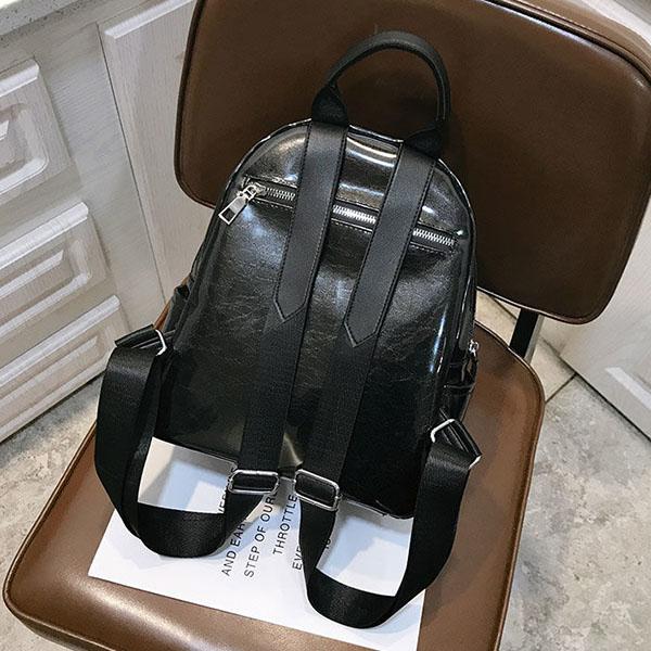 Damski Wielofunkcyjny Miękki Plecak PU Wszechstronna Uliczna Torba z Jasną Powierzchnią Jednokolorowa Casualowa Torba na Jedno Ramię