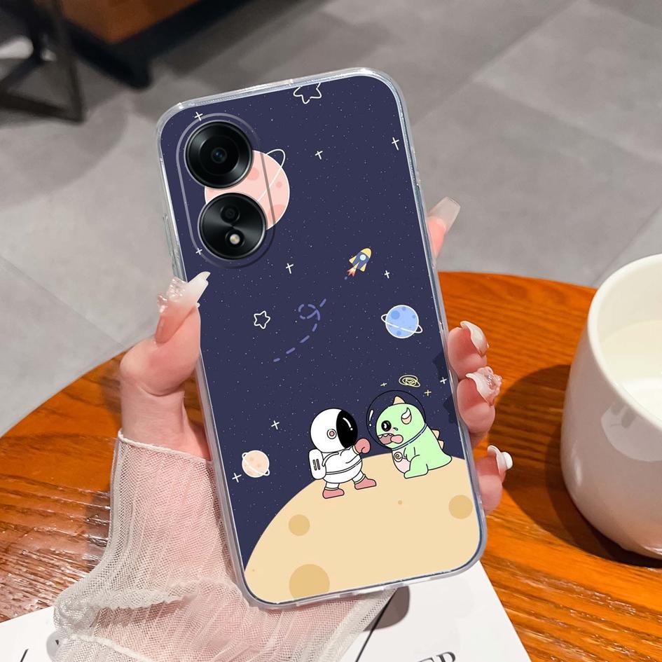 Carcasă nouă pentru Oppo A58 A57 A57S A57e A77 A77S A78 A79 A98 A38 A2 F23 K11 4G 5G Model animal drăguț din silicon transparent anti-alunecare Carcasă durabilă pentru Oppo Capa