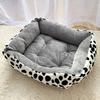 Cat Sofa Thickened High-Elastic Filling with Heightened Rim Neck Protector Soft Flannel Fabric for All-Season Pet Bed for Cats