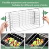 Drainer Expandable 304 Stainless Steel Metal Dish Drying Rack Organizer with Stainless Steel Dish Holder Inside the Sink In-sink Rack. Adjustable.