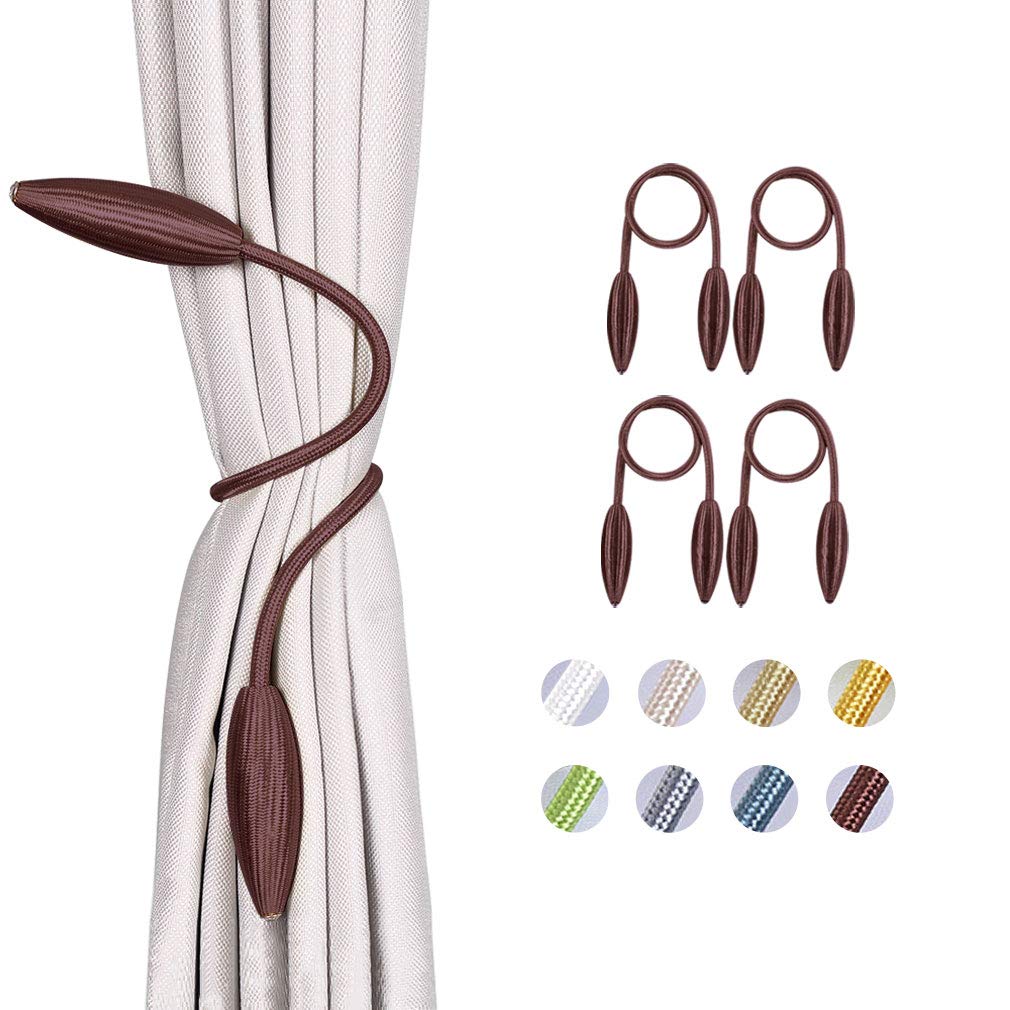 

Набор из 4 штор Стильная штора Штора Штора Декоративная штора Веревка Темно-коричневые кисти, держатели, кисти, держатели, завязки,