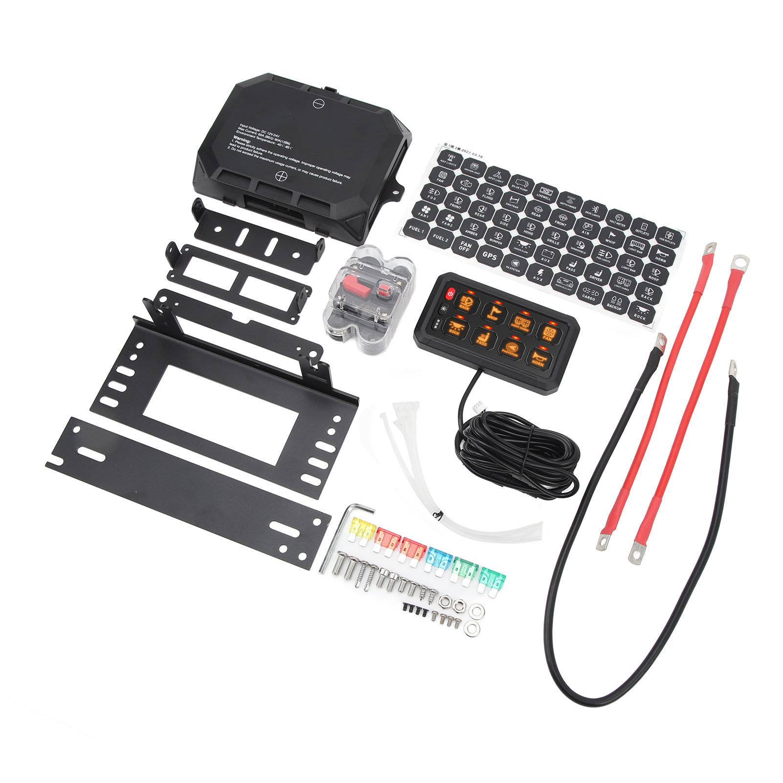 

8-клавишная панель переключателей RGB управления освещением электронная схема управления реле системы для внедорожного грузовика