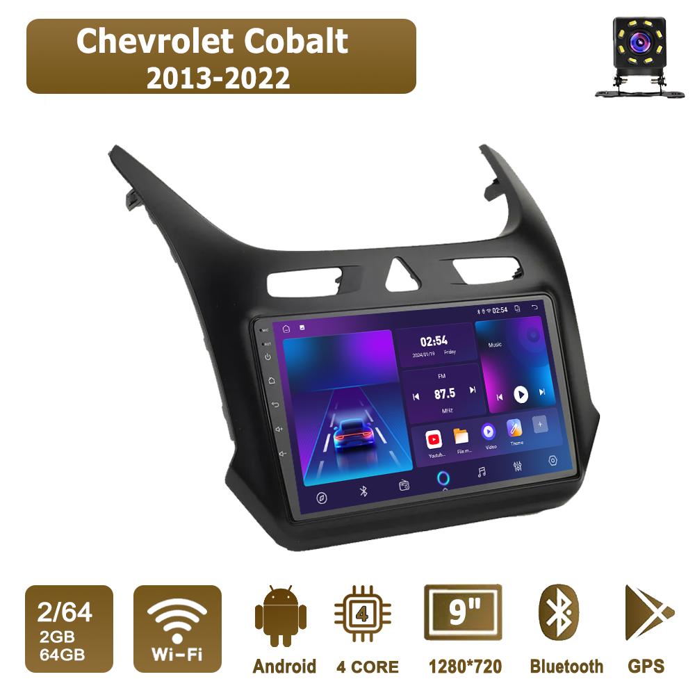 

Автомобильная магнитола Android Car-Play для Chevrolet Cobalt 2013-2022 Мультимедийный проигрыватель Головное устройство Стерео Навигация GPS BT WIFI, 2+64 ГБ чёрный