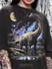 Brachiosaurus Dinosaur Prehistoric Nature Paleontology Comfort Colors® Tshirt, Galaxy Space Cosmic Sky Animal Lover Vintage 90s Graphic Tee