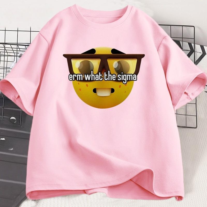Erm Co ten Sigma Ironic Tričko Weirdcore Nerd Tričko Bavlna Krátký Rukáv Grafické Tričko Dámské Ležérní Kulatý Výstřih Streetwear Trička