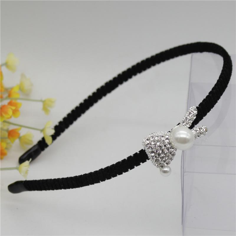 

Korean Style Cute Cat Ear Rhinestone Headband - Alloy Hair Accessories and Thin Hair Clips