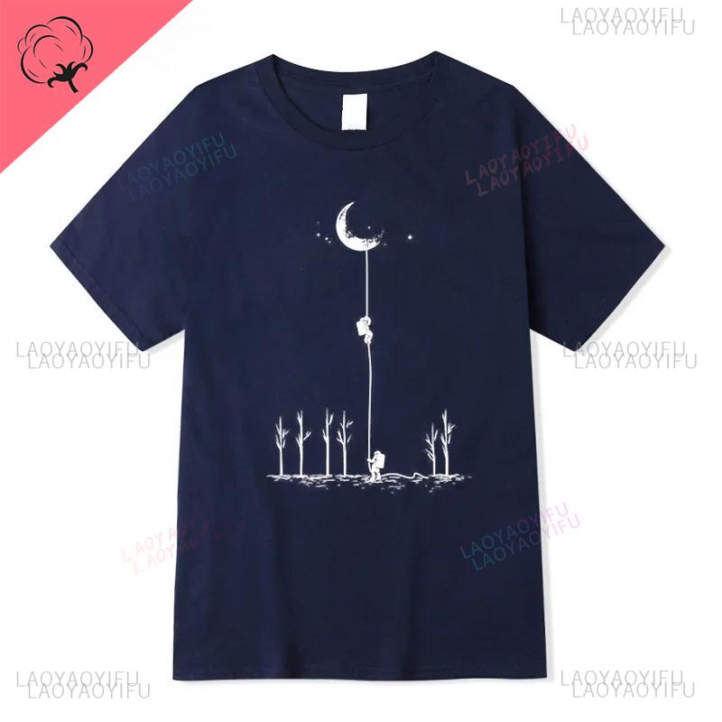 Quality Cool Funny Astronaut Print Casual Loose for Men Oneck Streetwear T Shirt Summer Casual Harajuku Mens Tshirt Top