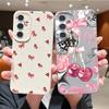 Cherry Fruits Print Case For Samsung S26 S25 Ultra S24 S23 S22 S21 FE A15 A35 A55 A16 A36 A56 A17 A18 A37 A57 5G Leather Texture Soft Cover