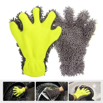 1Pc Chenille Car Wash Glove Scratch Free Soft Microfiber Car Wash Mitt Machine Washable Car Wash Brush for Swirl-Free Finish Car Detailing Cleaning