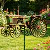 Traktor Windrad Geräuschlose Bodenwindmühlen Sonnenbeständige Windmühle Dekorativer Pfahl für Terrasse Hof Garten für Außenbereich