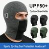 UV-Protective Ice Silk Motorcycle Head Cover with Glasses Slot